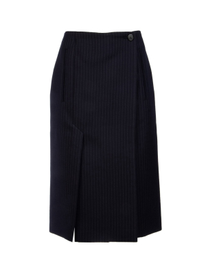 Prada Pinstriped Midi Skirt