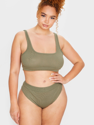 Plus Khaki Soft Rib Thong