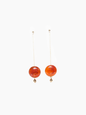 Pendulum Duster Earrings - Gold Amber