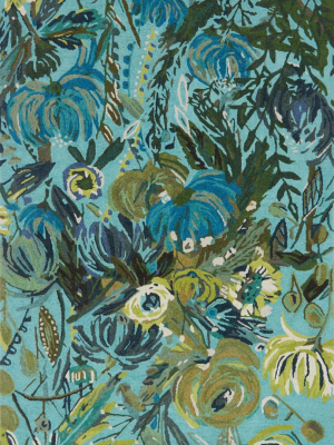 Wild Bloom Rug In Aqua & Green By Loloi