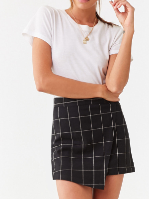 Grid Print Skirt