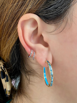 Blue Topaz Hoops