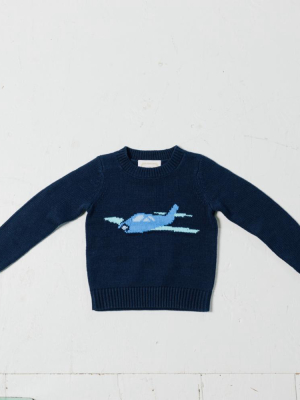 Kids Airplane Intarsia Sweater