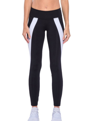 Hull Color Block Panel High Waist Leggings - Black/white