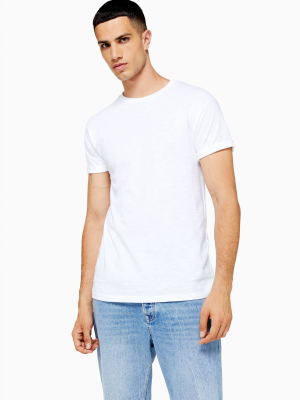 White Slub Skinny Roller T-shirt