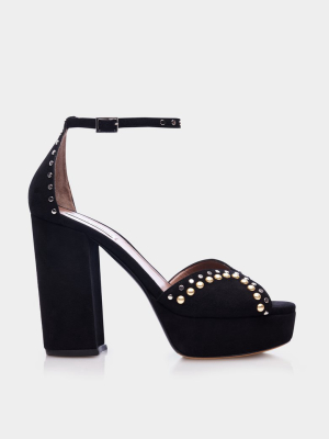 Julieta Studs Black Kidsuede