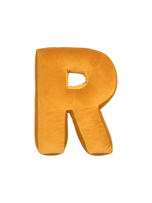 Velvet Letter R Cushion - Handmade To Order