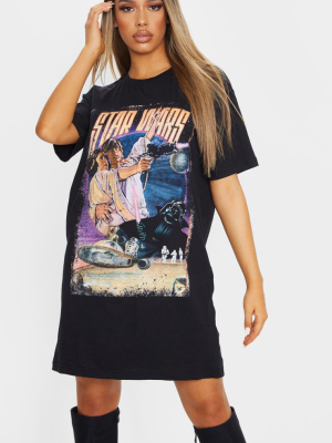 Black Star Wars Classic Slogan Oversized T...