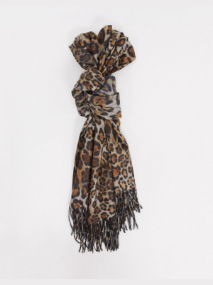 My Accessories London Scarf In Leopard Print