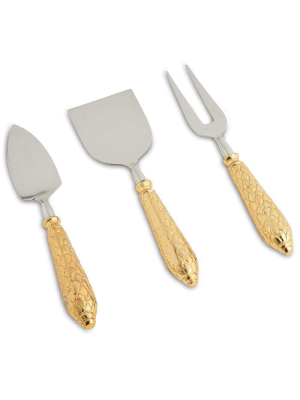 Julia Knight Florentine Cheese Serving Set In Gold