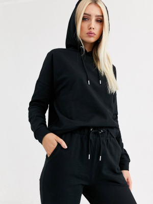 Asos Design Tracksuit Hoodie / Slim Jogger With Tie In Organic Cotton