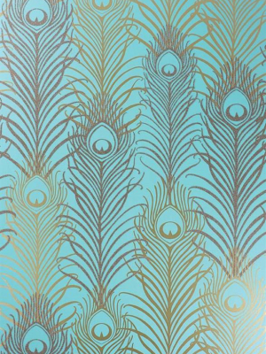 Peacock Wallpaper In Jade And Metallic Gold By Matthew Williamson For Osborne & Little