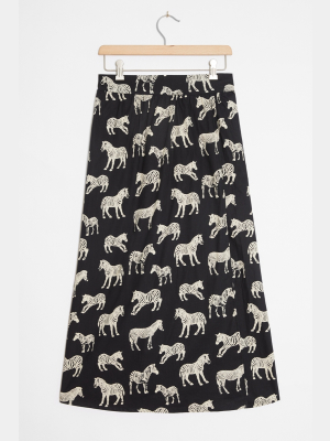 Zebra Maxi Skirt