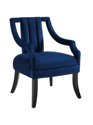 Harken Performance Velvet Accent Chair Navy - Modway