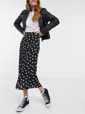 Miss Selfridge Polkadot Lace Midi Skirt