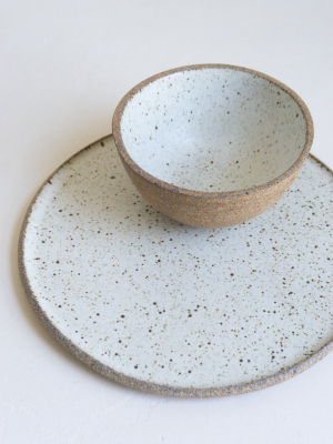 Enoki Bowl In Sandstone And White