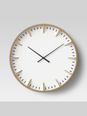 Raised Marker 16" Wall Clock White/brass - Project 62™