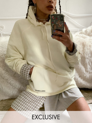 Collusion Oversized Hoodie In Ecru