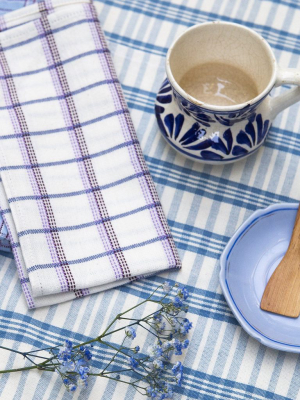 Coco Plaid Table Runner - Natural Indigo