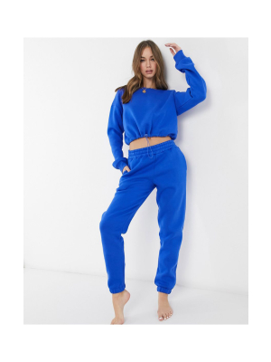 Chelsea Peers Exclusive Organic Cotton Heavy Weight Lounge Set In Bright Blue