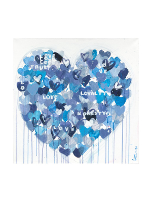 Too True To Be Blue Drippy Heart Art Print