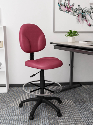 Fabric Drafting Stools With Footring Burgundy - Boss Office Products