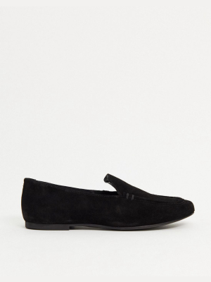 Asos Design Motion Suede Loafers In Black