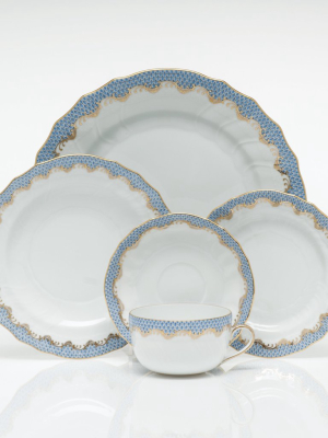 Fish Scale Dessert Plate, Light Blue