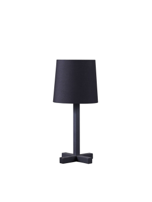 16.5" Traditional Metal Table Lamp With Cross Leg Base Black - Ore International