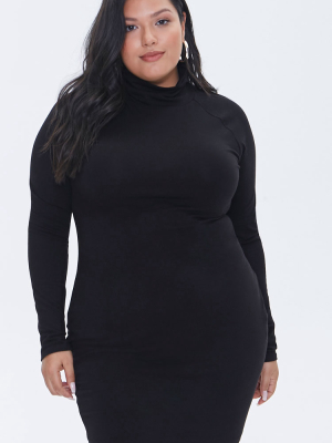 Plus Size Turtleneck Mini Dress