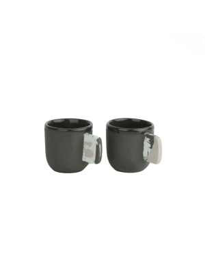 Espresso Cup Marbled Black & White