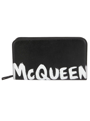 Alexander Mcqueen Graffiti Logo Zip-around Wallet