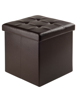 Ashford Storage Ottoman With Accent Stools Faux Leather - Winsome