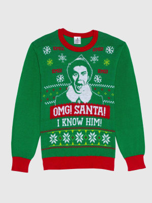 Men's Warner Bros. Elf Santa Ugly Holiday Sweater - Green