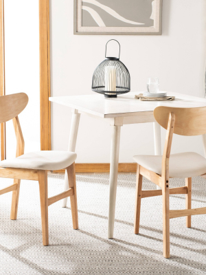 Set Of 2 Lucca Retro Dining Chair Natural/white - Safavieh