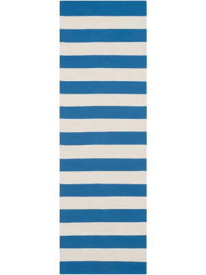 Montauk Stripe Blue/ivory Runner Rug