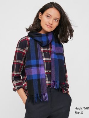 Women Flannel Checked Long-sleeve Shirt