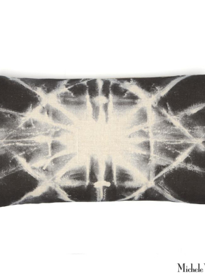 Printed Linen Pillow Starburst Gray 12x22