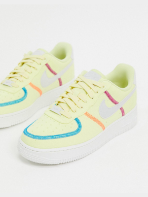 Nike Air Force 1 Sneakers In Lime Green Canvas
