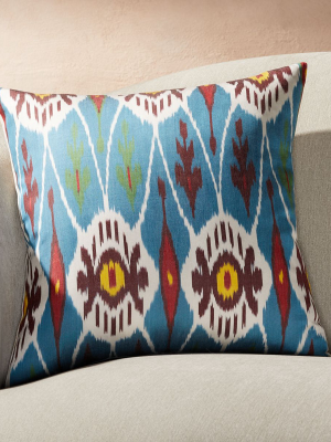 Silk Ikat Pillow Blue Multi 20"