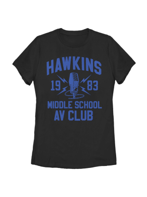 Women's Stranger Things Hawkins Av Club 1983 T-shirt