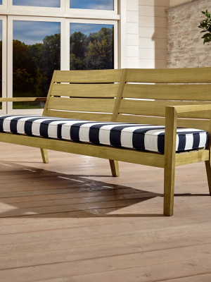 Regatta Natural Sofa With Cabana Stripe Navy Sunbrella ® Cushion