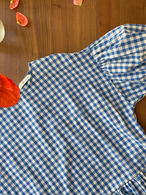 Summer May Dress, Blue Gingham