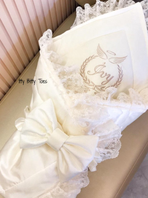 Angel Embroidered Bow Blanket