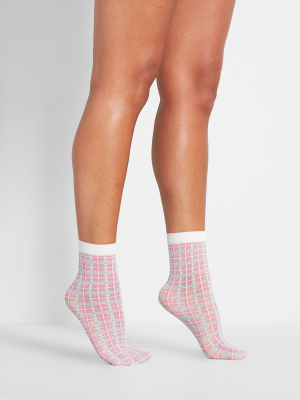 Clearly Plaid Sheer Ankle Socks