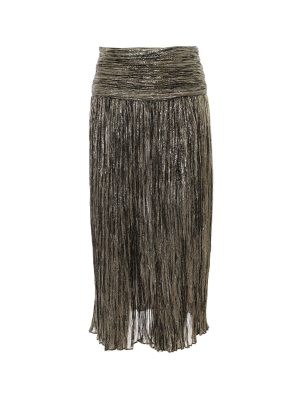 Saint Laurent Pleated Midi Skirt