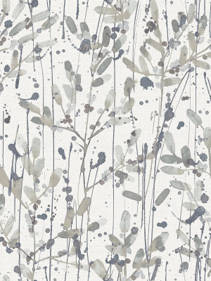 Leandra Grey Floral Trail Wallpaper From The Scott Living Ii Collection By Brewster Home Fashions