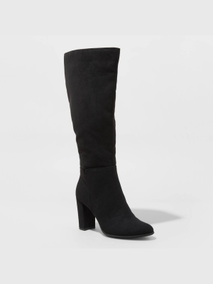 Women's Brandee Knee High Heeled Fashion Boots - A New Day™