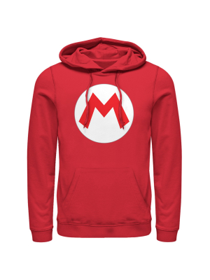 Men's Nintendo Mario Circle Icon Pull Over Hoodie