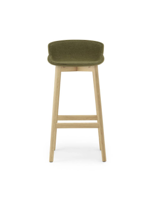 Hyg Bar Stool: Wood Base + Front Upholstered